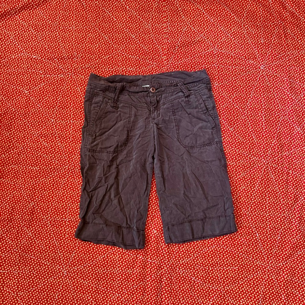 Vintage 2000s Rubbish Brown Lyocell Cotton Blend Bermuda Shorts Women Size 5